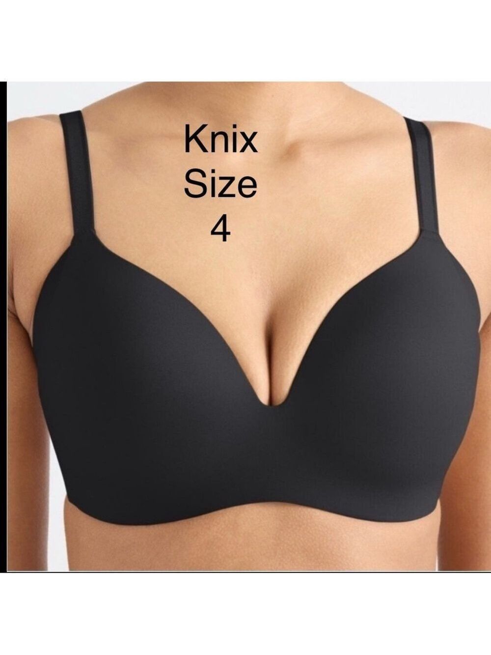 KNIX Wingwoman contour Black Bra Knix size 4 wireless adjustable straps 32-34CD